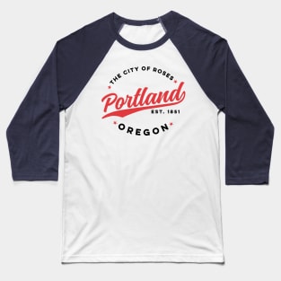 Vintage Portland Oregon City of Roses Retro USA Baseball T-Shirt